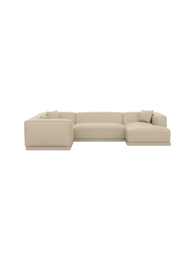 5-Sitzer Design Echtleder Panorama-Sofa „Dune“ Echtleder Beige BLOOMINGLOFT Collection