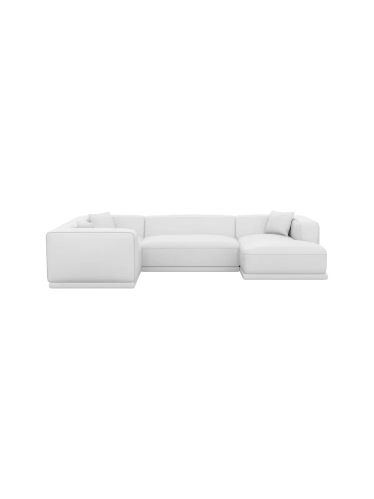 5-Sitzer Design Echtleder Panorama-Sofa „Dune“ Echtleder White BLOOMINGLOFT Collection