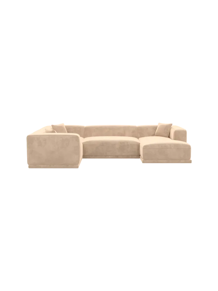 5-Sitzer Design Panorama-Sofa „Dune“ mit Samtbezug Samtbezug Beige BLOOMINGLOFT Collection