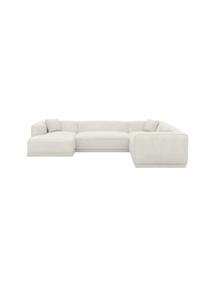6-Sitzer Design Panorama-Sofa „Dune XXL“ mit Bouclé-Bezug Bouclé White BLOOMINGLOFT Collection