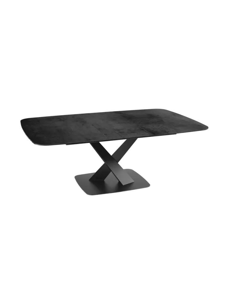 Ausziehbarer Designer Esstisch „Santiago“ aus Keramik, 160-210 x 135 cm Akante Design