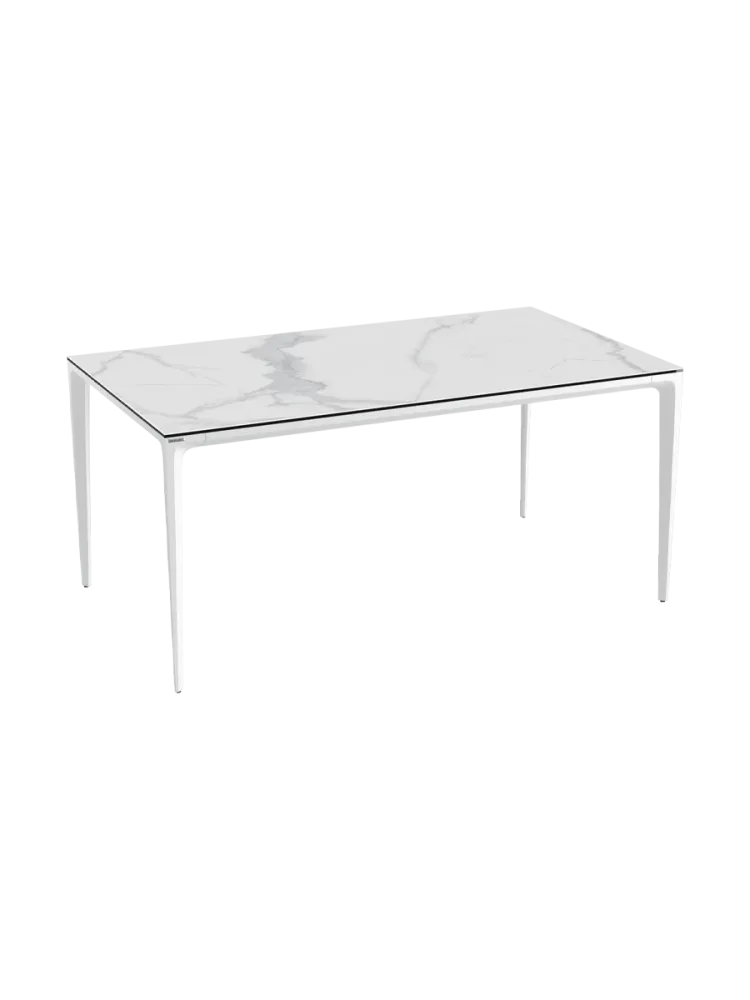 Design Gartentisch „Mallorca“ aus Keramik, Marmor hell / Weiss Akante Design
