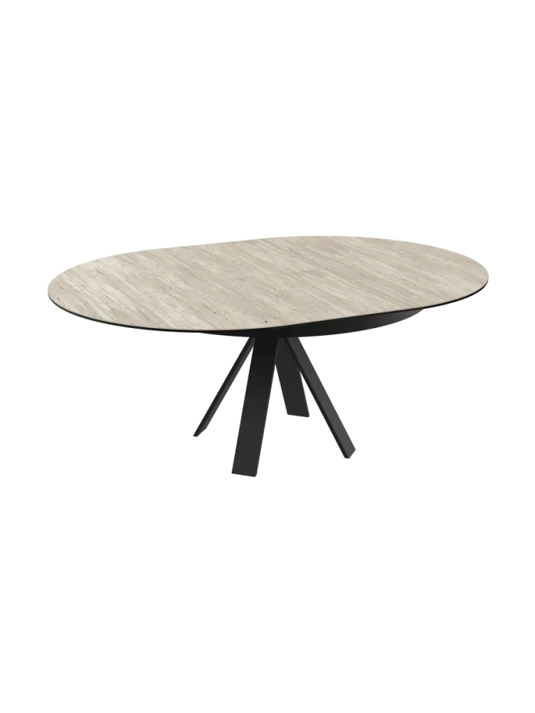 Ausziehbarer Designer Esstisch „Chanterelle“ 130-180 x 130 cm Akante Design