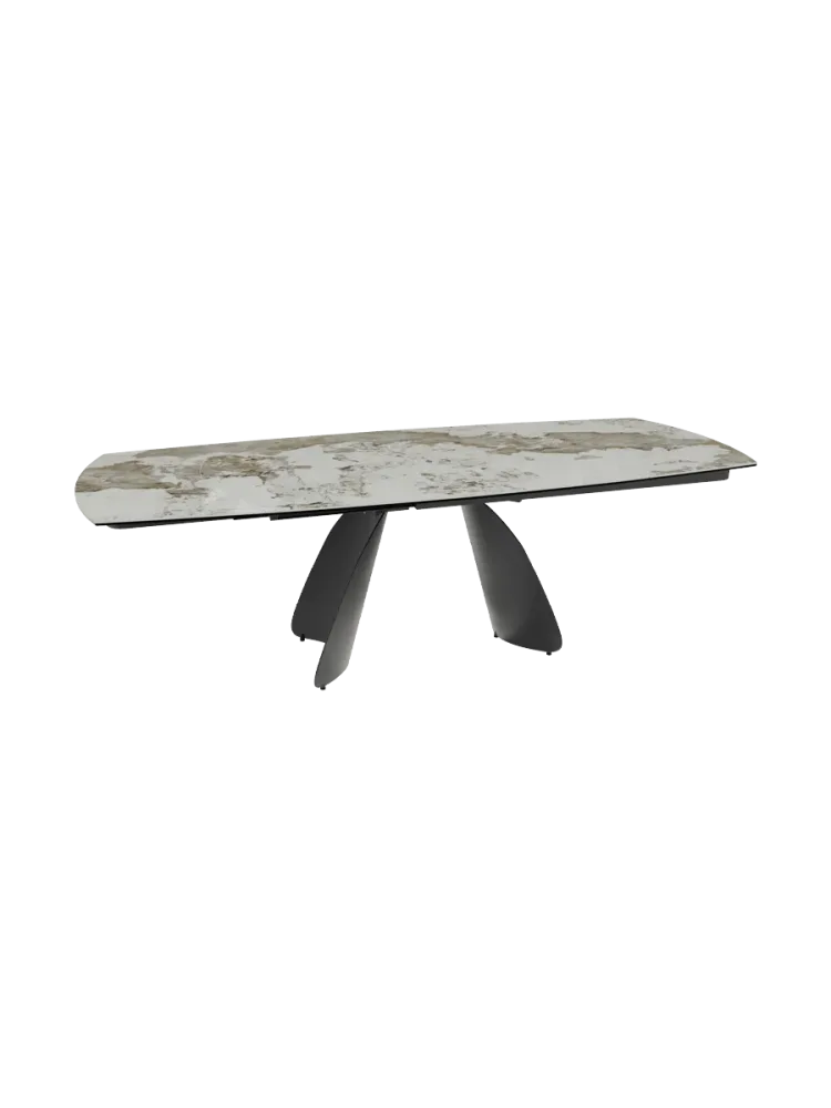 Ausziehbarer Designer Esstisch „Grande Modena“ aus Keramik, 160-240 x 100 cm Calcatta glänzend Akante Design