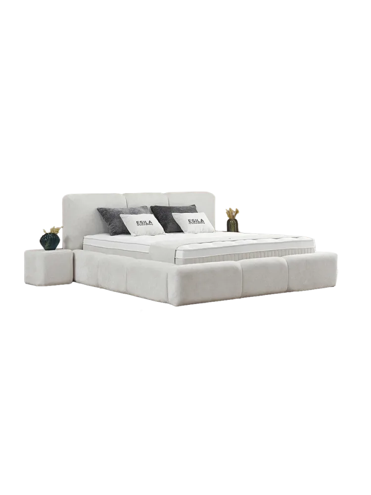 Premium Boxspringbett „Esila“ inkl. Matratze & Topper Beige hell  180 x 200 cm BEDS SUPPLY