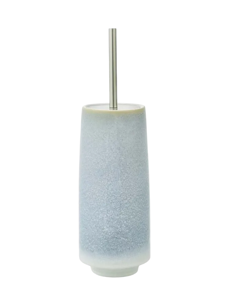 Handgefertigter Design Toilettenbürstenhalter „Figo“ aus Keramik, Eisblau Aquanova