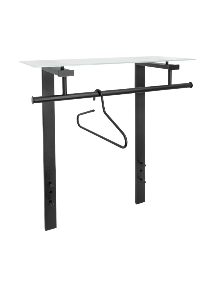 Spinder Design Garderobe Hesta Schwarz Stahl 90 cm - Material: Stahl/Glas - Garderobe