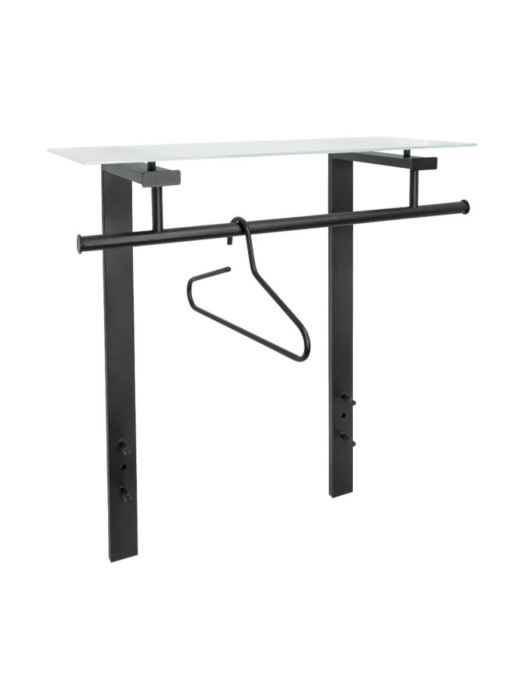 Spinder Design Garderobe Hesta Schwarz Stahl 90 cm - Material: Stahl/Glas - Garderobe