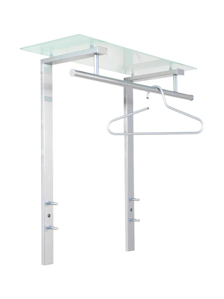 Spinder Design Garderobe Hesta Edelstahl Stahl 90 cm - Farbe: Nickel - Material: Stahl/Glas - Garderobe