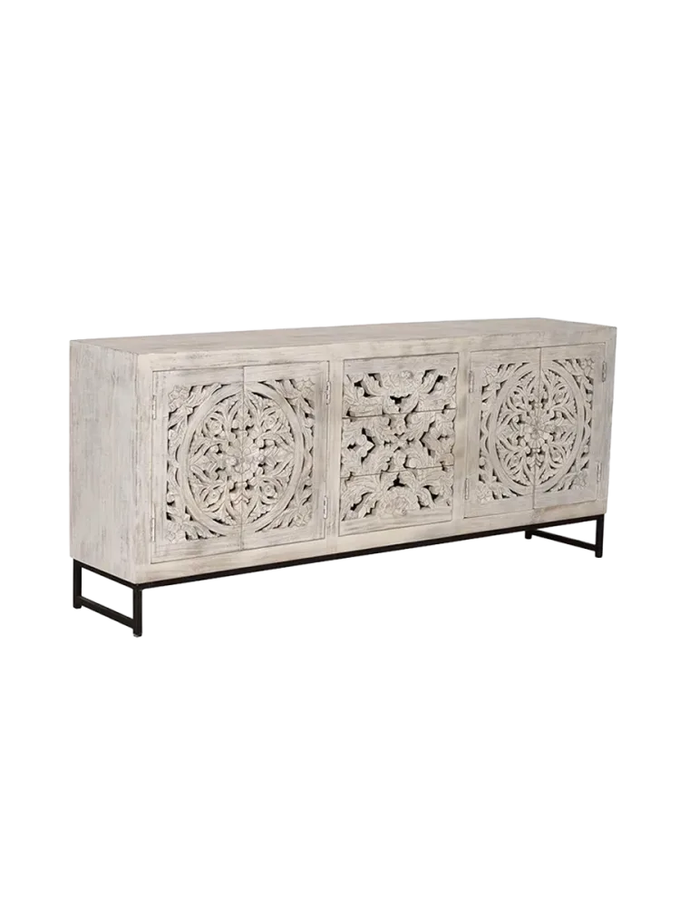 Handgefertigtes, massives Sideboard „Mykonos“, 4-türig Giner & Colomer