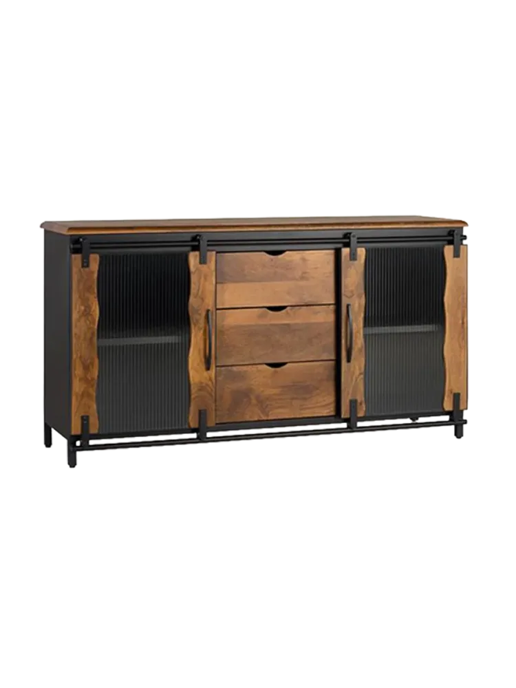 Sideboard „Zanzibar II“ im industrial Stil mit Schiebetüren Giner & Colomer