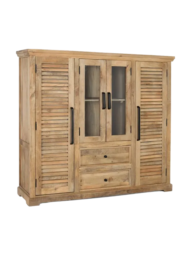 Massiver Vitrinenschrank / Highboard „Venecia“ 142 x 160 cm Giner & Colomer