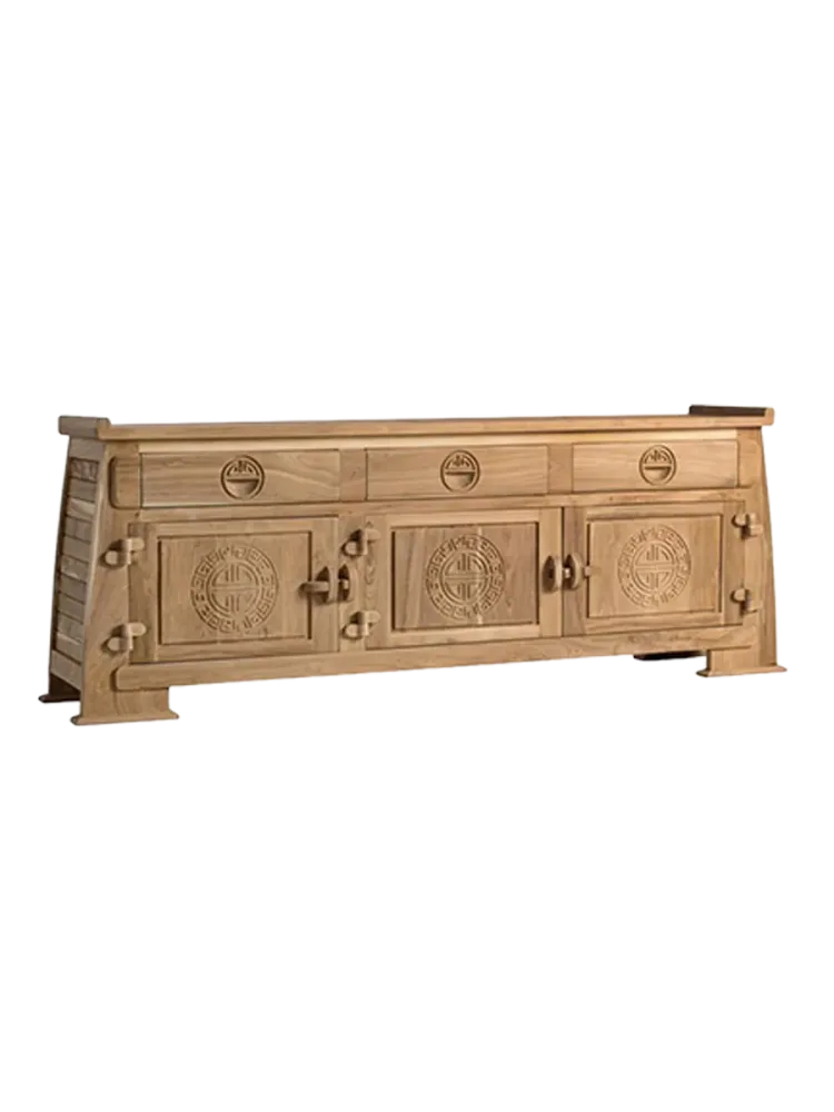 Handgeschnitztes Lowboard „Sumbawa“ aus massiven Teakholz Giner & Colomer