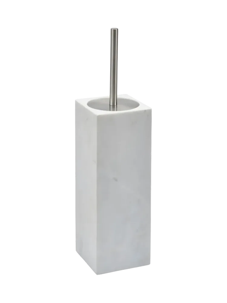 Design Toilettenbürstenhalter „Hammam“ aus Marmor, Weiss Aquanova