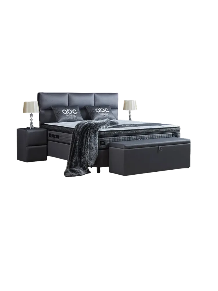 Premium Boxspringbett „Hamilton“ inkl. Matratze & Topper Dunkelgrau Liegefläche: 160 x 200 cm ABC Bedding