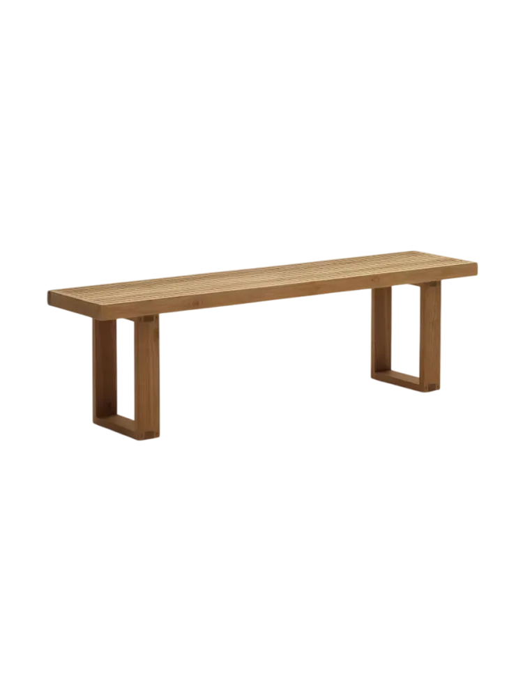 Massive In-/Outdoor Sitzbank „Canadello“ aus recyceltem Teakholz Kave Home