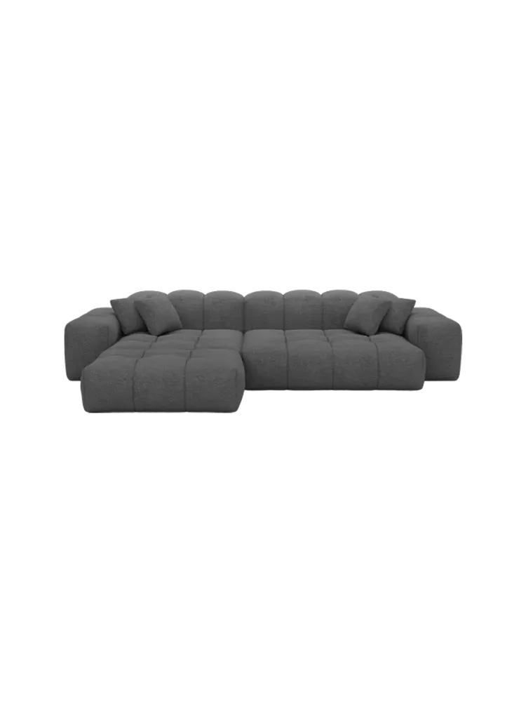 4-Sitzer Design Ecksofa „Kiano“ mit Bouclé-Bezug Bouclé Graphit BLOOMINGLOFT Collection