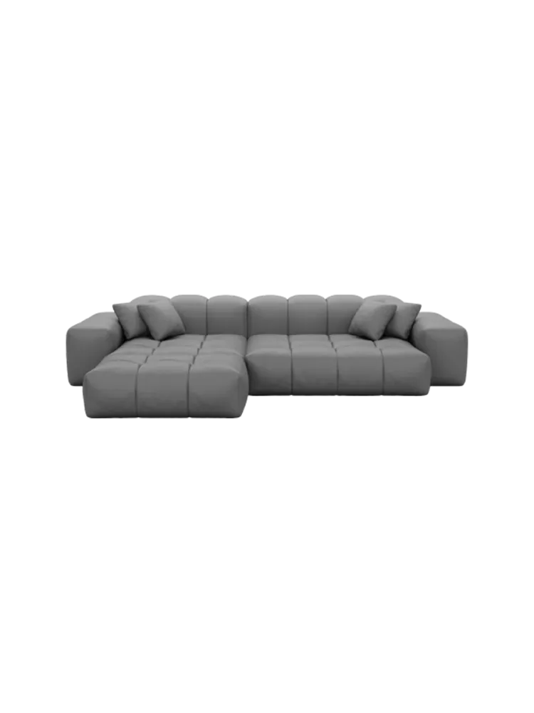 4-Sitzer Design Echtleder Ecksofa „Kiano“ Echtleder Dark Grey BLOOMINGLOFT Collection