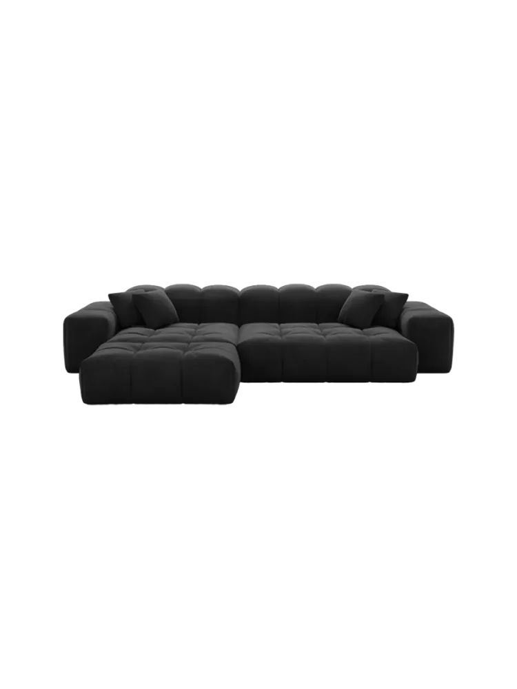 4-Sitzer Design Ecksofa „Kiano“ mit Samtbezug Samtbezug Beige BLOOMINGLOFT Collection