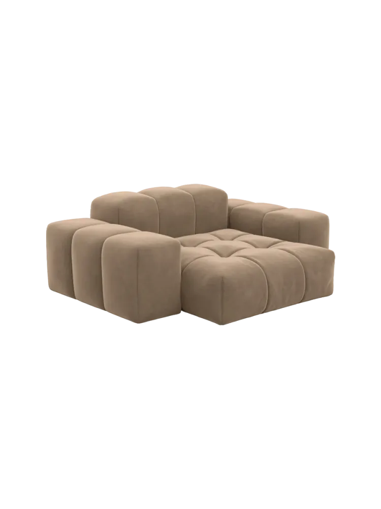 Design Loungesessel „Kiano“ mit Samtbezug Samtbezug Braun BLOOMINGLOFT Collection