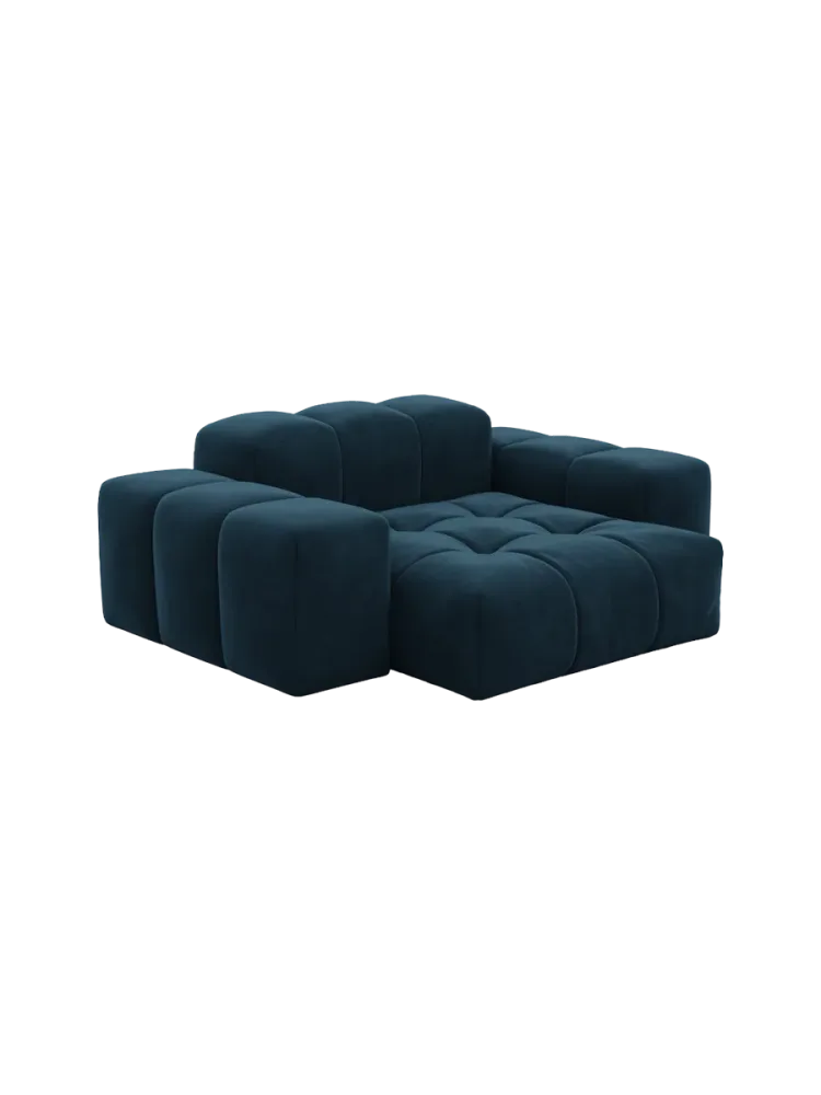 Design Loungesessel „Kiano“ mit Samtbezug Samtbezug Petrol dunkel BLOOMINGLOFT Collection
