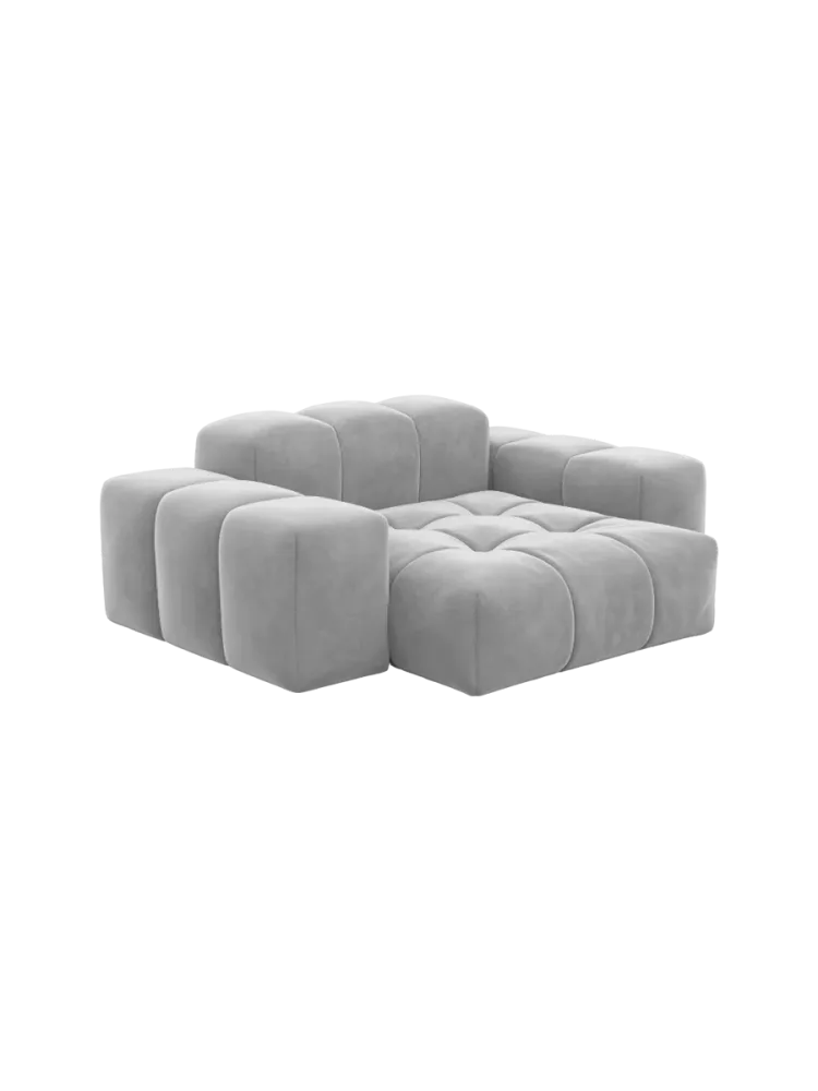 Design Loungesessel „Kiano“ mit Samtbezug Samtbezug Hellgrau BLOOMINGLOFT Collection