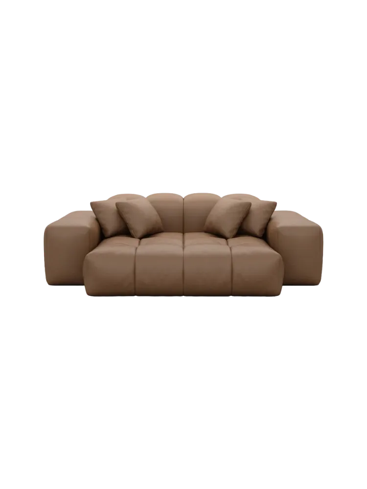 2-Sitzer Design Echtleder Sofa „Kiano“ Echtleder Choco Brown BLOOMINGLOFT Collection