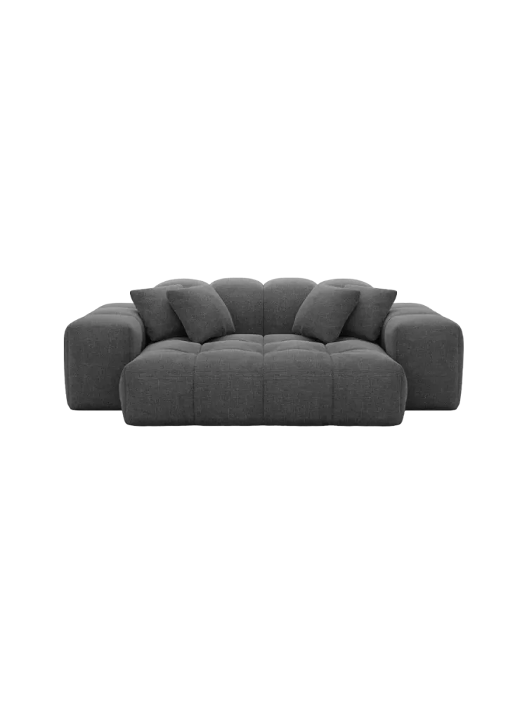 2-Sitzer Design Sofa „Kiano“ mit Strukturstoff-Bezug Strukturstoff Anthrazit BLOOMINGLOFT Collection