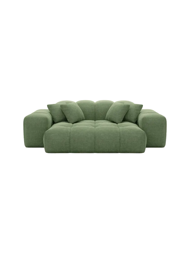 2-Sitzer Design Sofa „Kiano“ mit Strukturstoff-Bezug Strukturstoff Grün BLOOMINGLOFT Collection