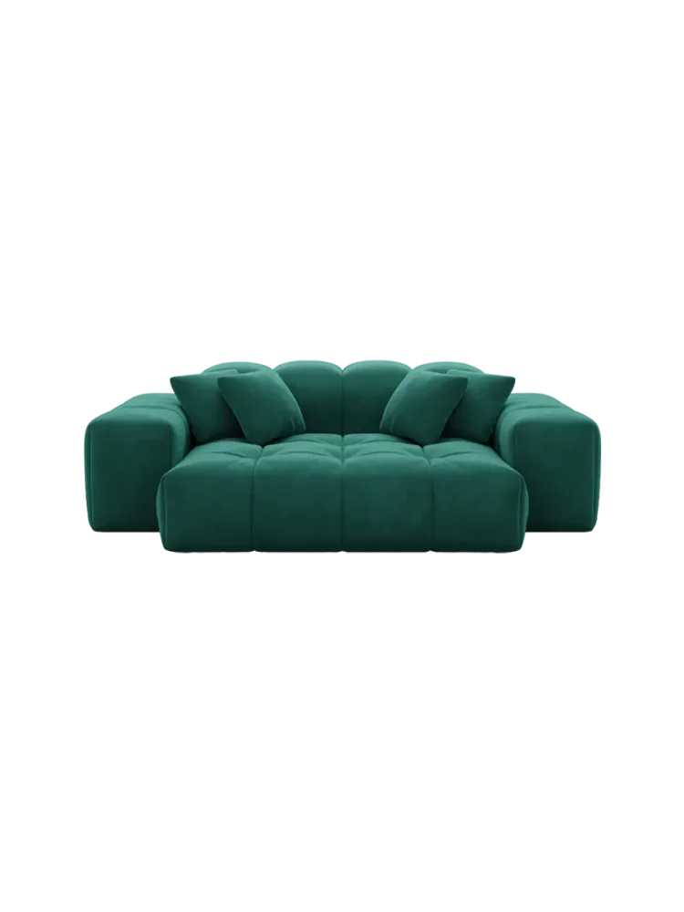 2-Sitzer Design Sofa „Kiano“ mit Samtbezug Samtbezug Grün BLOOMINGLOFT Collection