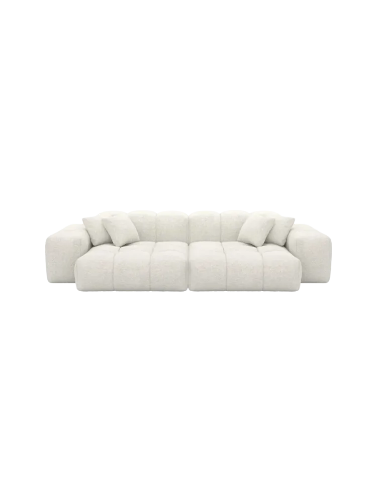 3-Sitzer Design Sofa „Kiano“ mit Bouclé-Bezug Bouclé White BLOOMINGLOFT Collection