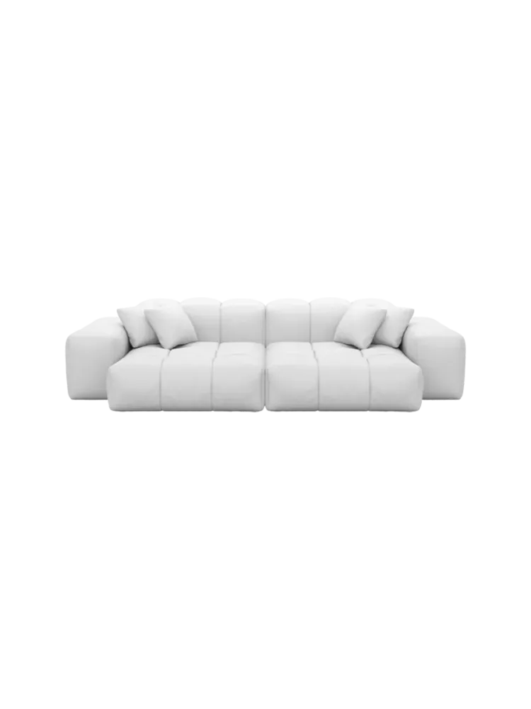 3-Sitzer Design Echtleder Sofa „Kiano“ Echtleder White BLOOMINGLOFT Collection