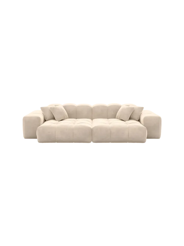 3-Sitzer Design Sofa „Kiano“ mit Samtbezug Samtbezug Cream BLOOMINGLOFT Collection