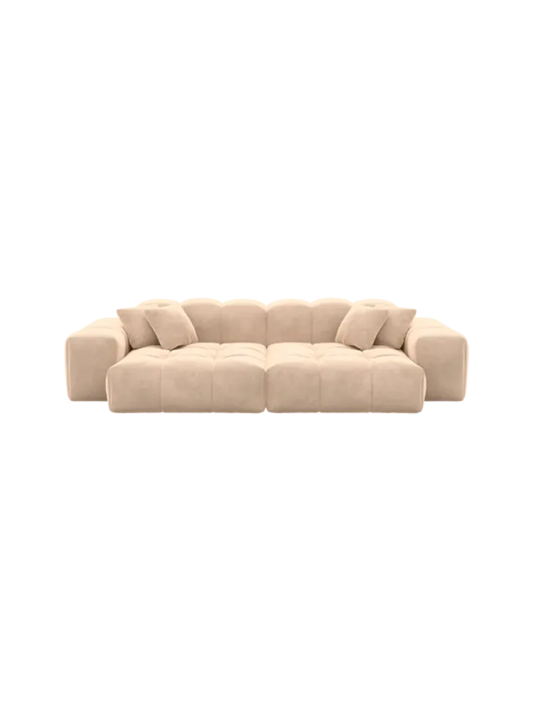 3-Sitzer Design Sofa „Kiano“ mit Samtbezug Samtbezug Beige BLOOMINGLOFT Collection