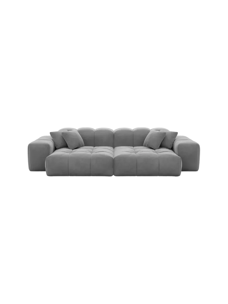 3-Sitzer Design Sofa „Kiano“ mit Samtbezug Samtbezug Dunkelgrau BLOOMINGLOFT Collection