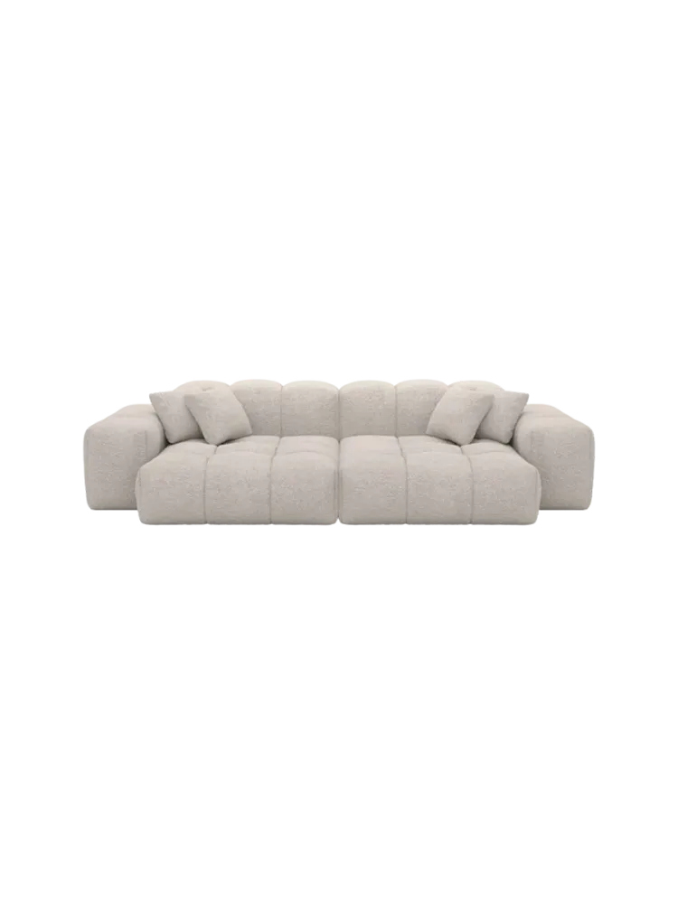 4-Sitzer Design Sofa „Kiano“ mit Bouclé-Bezug Bouclé Toffee BLOOMINGLOFT Collection