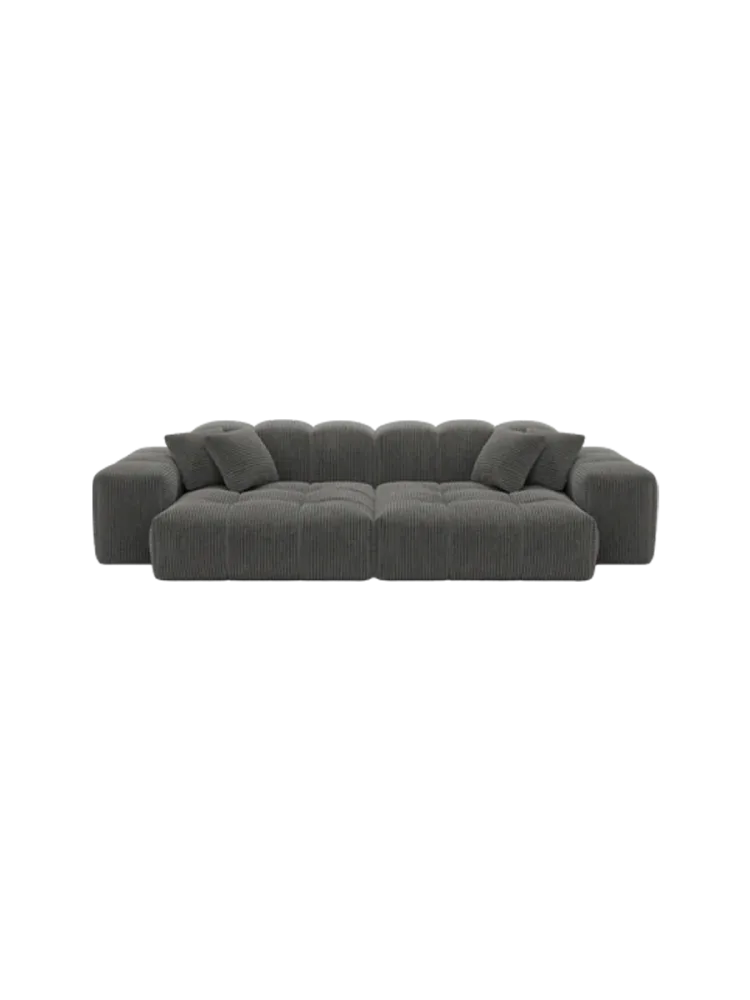 4-Sitzer Design Sofa „Kiano“, Cordsamt Cordsamt Dunkelgrau BLOOMINGLOFT Collection