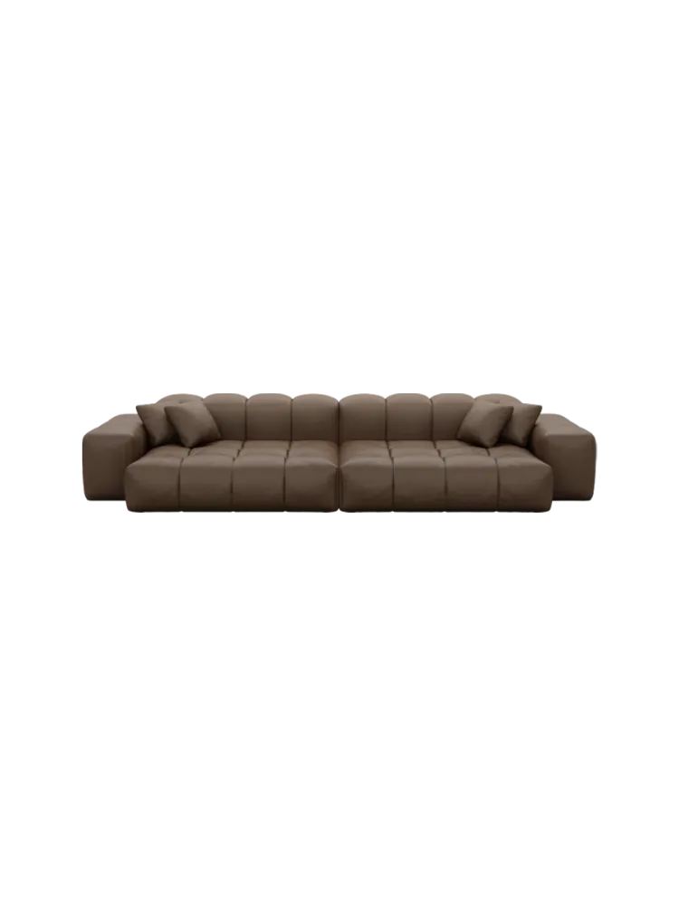 4-Sitzer Design Echtleder Sofa „Kiano“ Echtleder Dark Brown BLOOMINGLOFT Collection