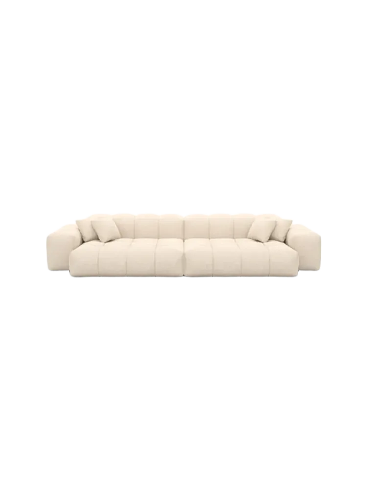 4-Sitzer Design Sofa „Kiano“ mit Strukturstoff-Bezug Strukturstoff Cream BLOOMINGLOFT Collection