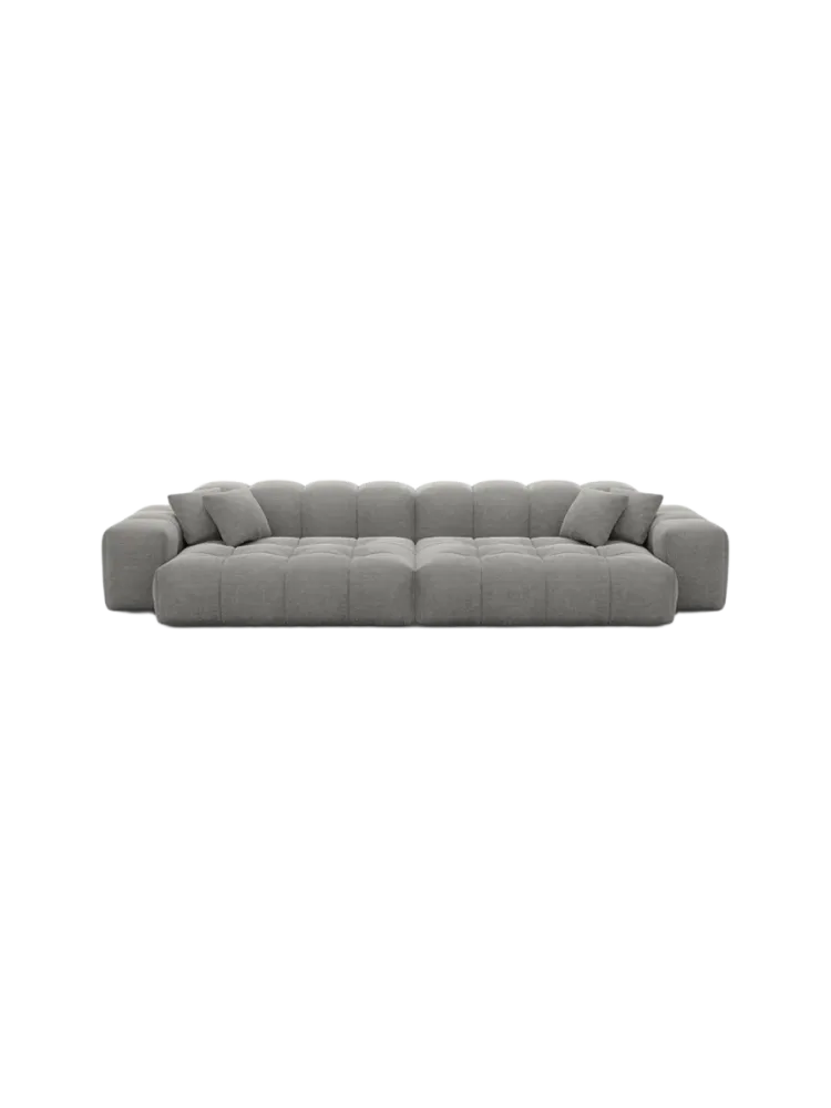 4-Sitzer Design Sofa „Kiano“ mit Strukturstoff-Bezug Strukturstoff Grau BLOOMINGLOFT Collection