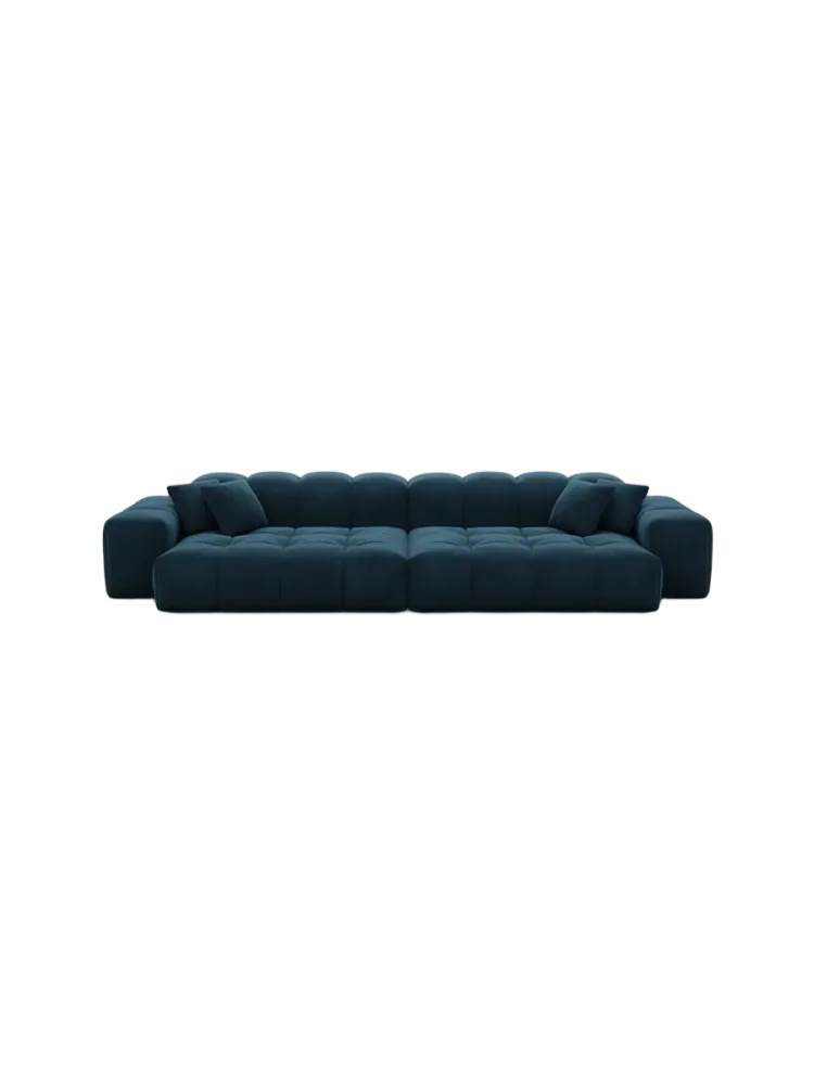4-Sitzer Design Sofa „Kiano“ mit Samtbezug Samtbezug Petrol dunkel BLOOMINGLOFT Collection