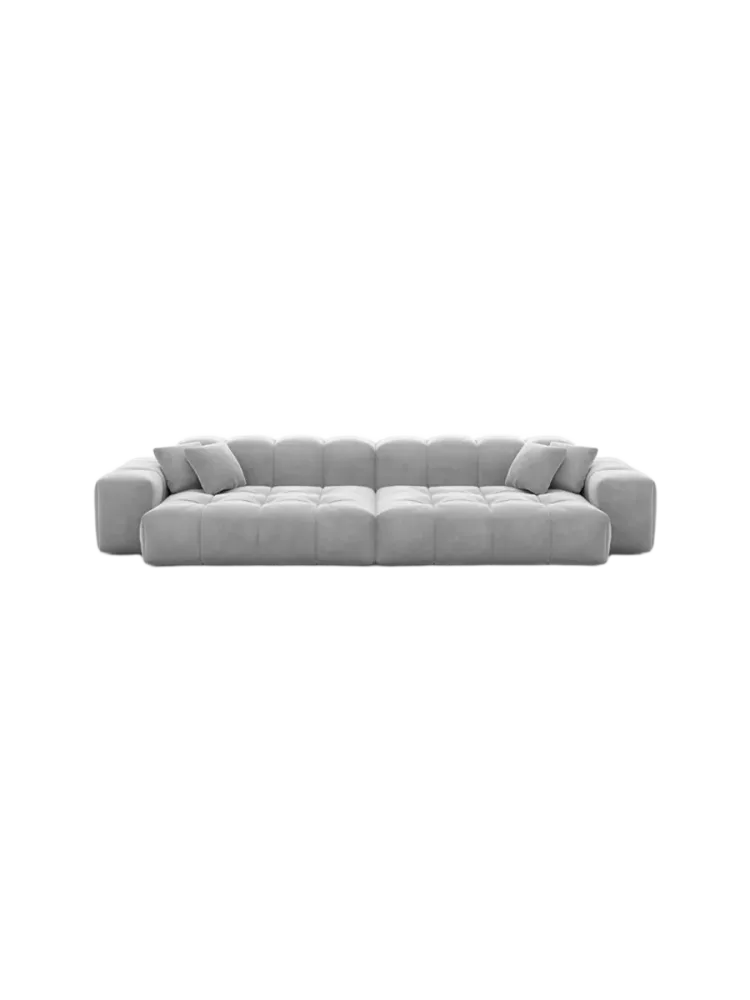 4-Sitzer Design Sofa „Kiano“ mit Samtbezug Samtbezug Hellgrau BLOOMINGLOFT Collection