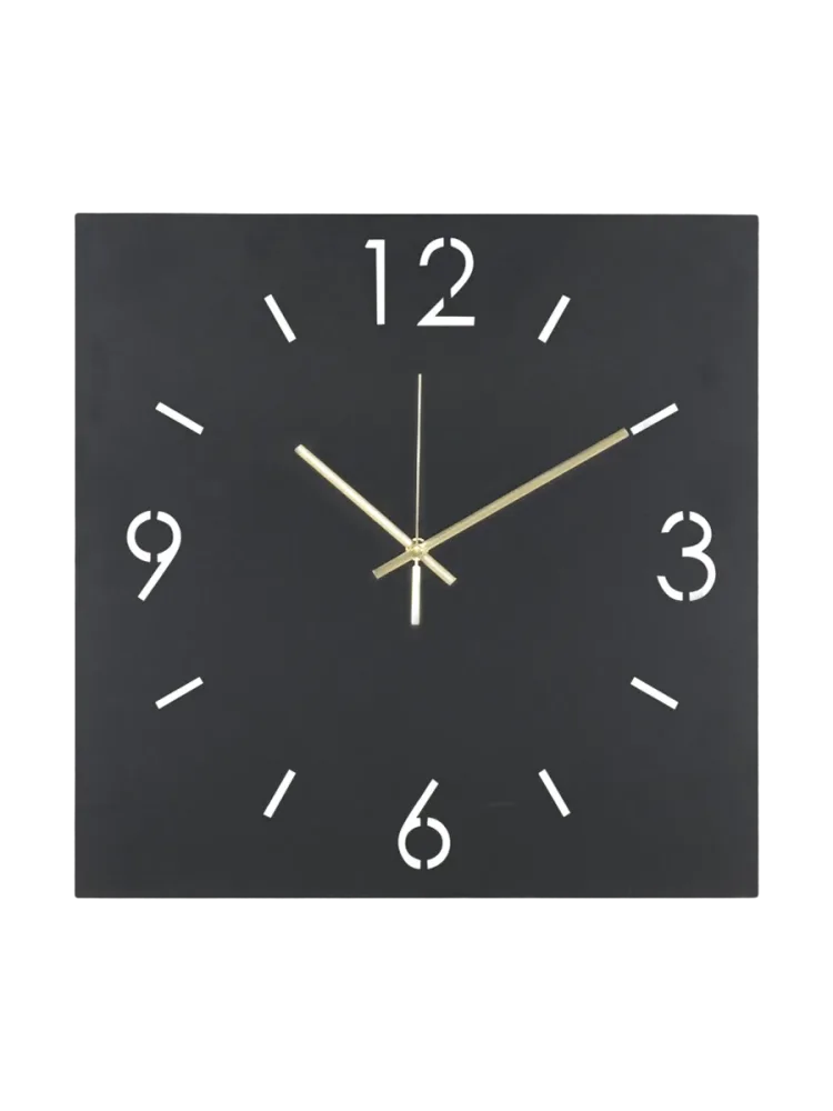 Design Wanduhr „Times“ 40 x 40 cm, Schwarz Spinder Design