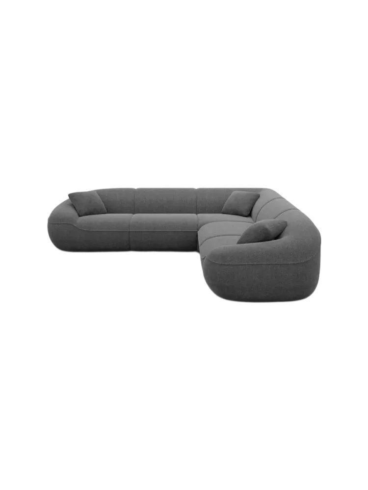 5-Sitzer Design Ecksofa „Kitana“ mit Strukturstoff-Bezug Strukturstoff Anthrazit BLOOMINGLOFT Collection