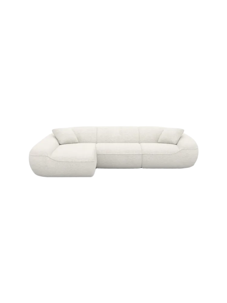 4-Sitzer Design Ecksofa „Kitana“ mit Bouclé-Bezug Bouclé White BLOOMINGLOFT Collection