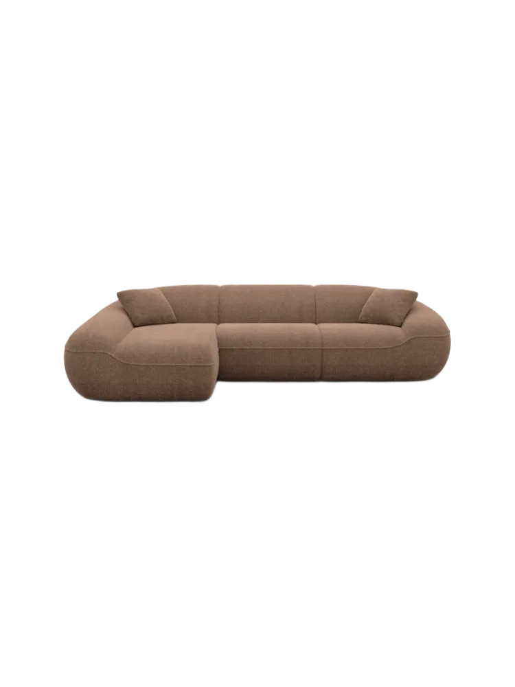 4-Sitzer Design Ecksofa „Kitana“ mit Strukturstoff-Bezug Strukturstoff Braun BLOOMINGLOFT Collection