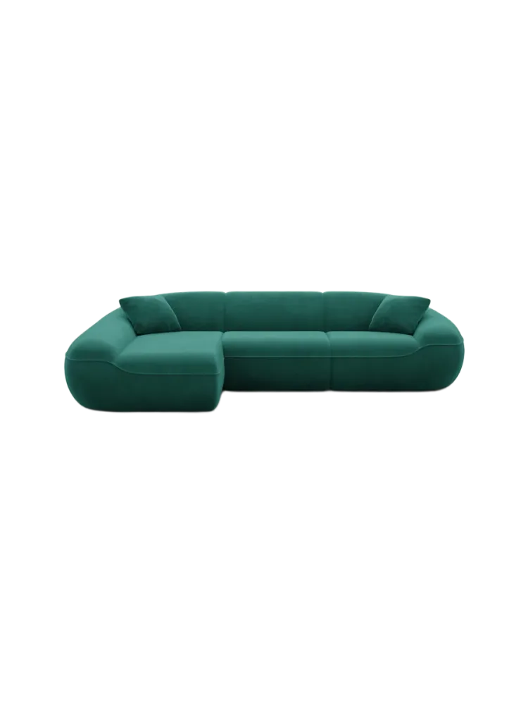 4-Sitzer Design Ecksofa „Kitana“ mit Samtbezug Samtbezug Grün BLOOMINGLOFT Collection