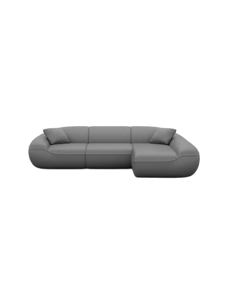 4-Sitzer Design Echtleder Ecksofa „Kitana“ Echtleder Dark Grey BLOOMINGLOFT Collection
