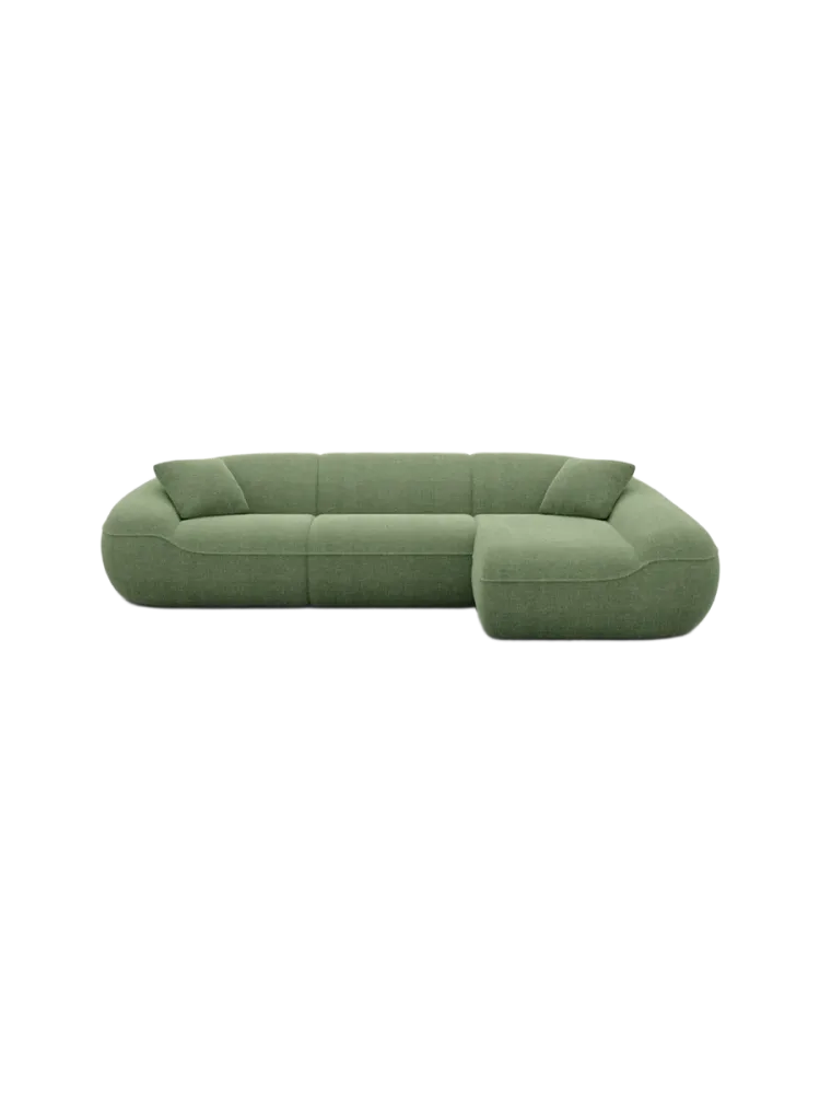 4-Sitzer Design Ecksofa „Kitana“ mit Strukturstoff-Bezug Strukturstoff Grün BLOOMINGLOFT Collection