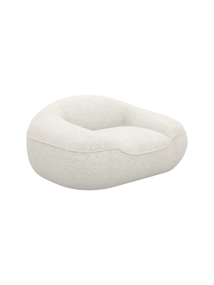 Design Loungesessel „Kitana“ mit Bouclé-Bezug Bouclé White BLOOMINGLOFT Collection